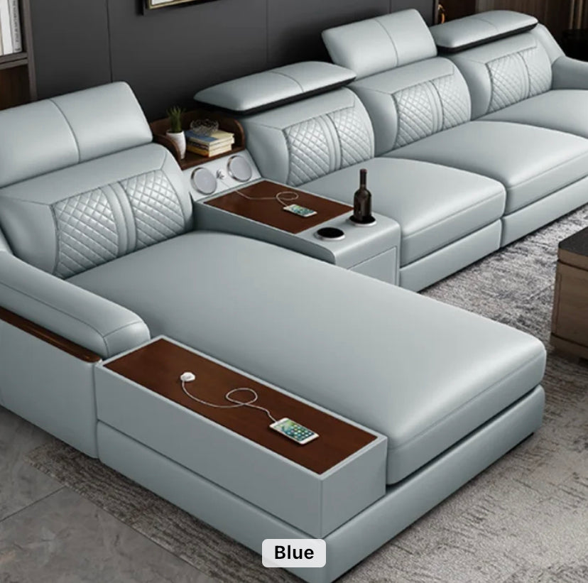 Modular Leather Sofa Comfortable Contemporary Sectional Sofa Set Luxury Living Room L Shaped Sofas