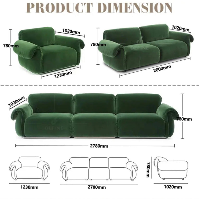 3+2+1 Sofa Set Modern Design Dark Green Velvet Sofas Living Room Salon Furniture