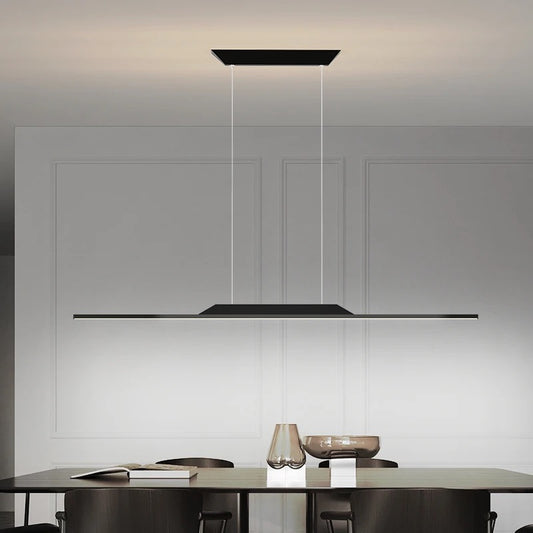 Modern Minimalist Arc LED Chandelier Home Dining Room, Kitcken Suitable Strip Pendant Light