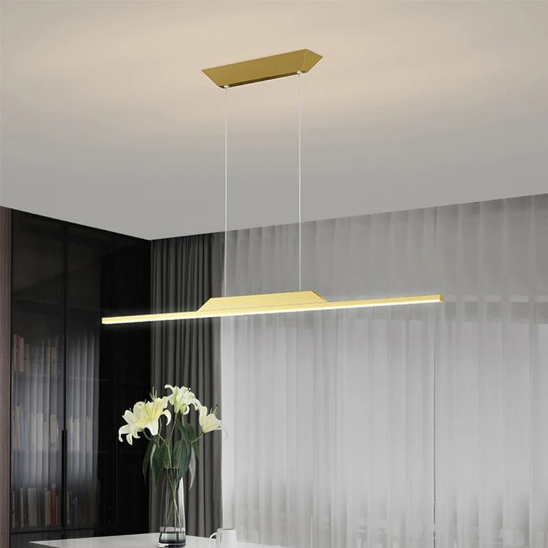 Modern Minimalist Arc LED Chandelier Home Dining Room, Kitcken Suitable Strip Pendant Light