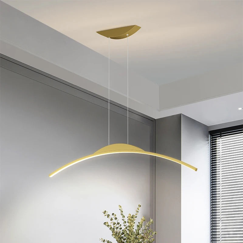 Modern Minimalist Arc LED Chandelier Home Dining Room, Kitcken Suitable Strip Pendant Light