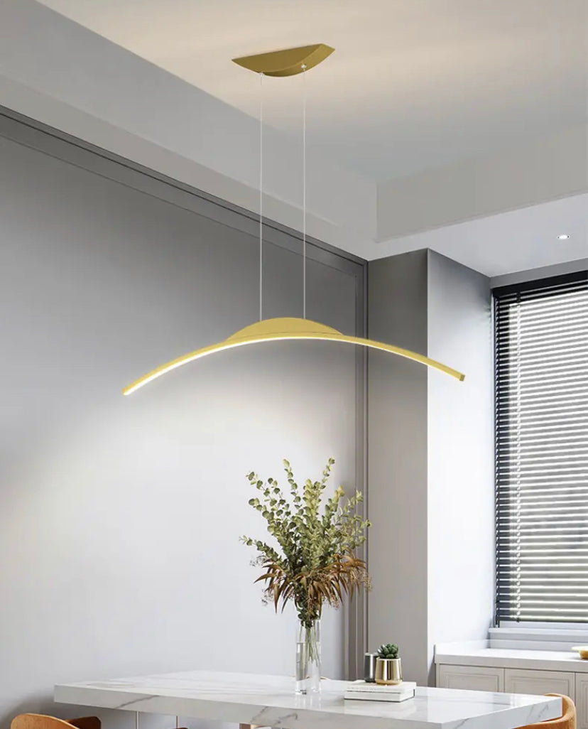 Modern Minimalist Arc LED Chandelier Home Dining Room, Kitcken Suitable Strip Pendant Light