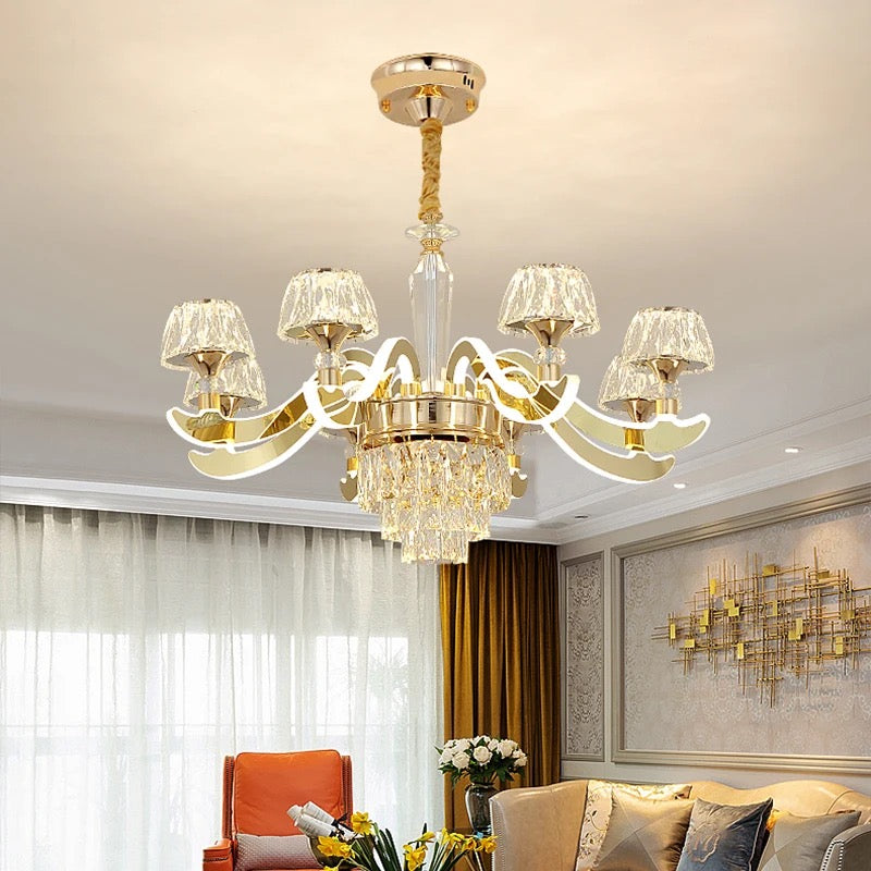 Unique Classic Design Crystal Chandelier Indoor Home, Hotel Living Room Gold K9 Crystal Lustre