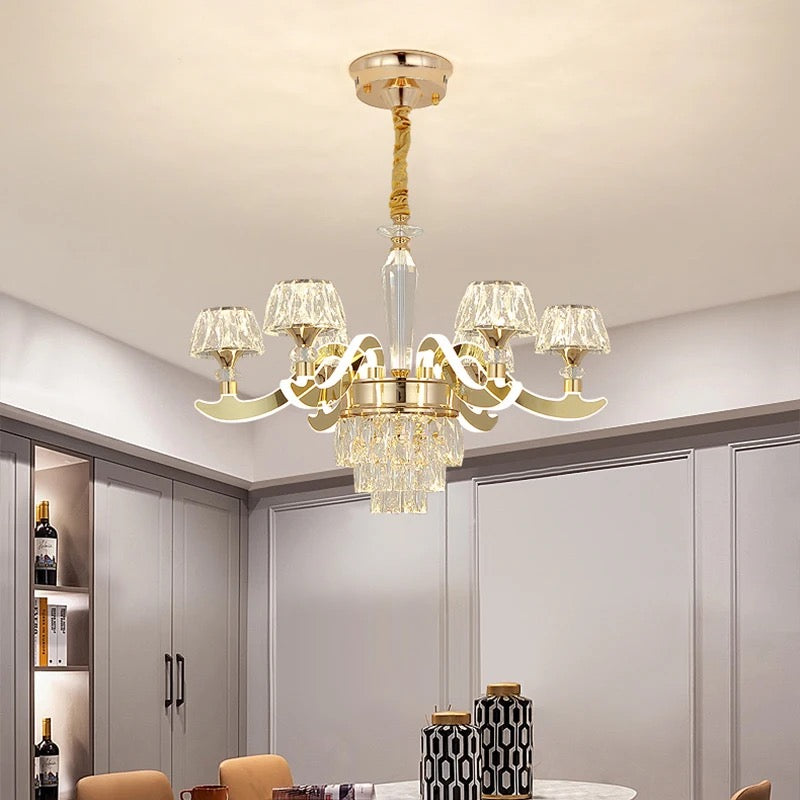 Unique Classic Design Crystal Chandelier Indoor Home, Hotel Living Room Gold K9 Crystal Lustre