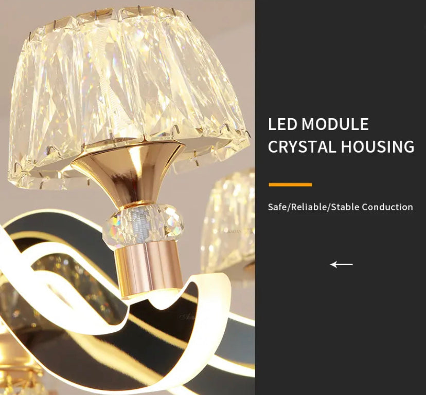 Unique Classic Design Crystal Chandelier Indoor Home, Hotel Living Room Gold K9 Crystal Lustre