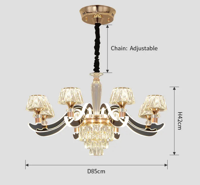 Unique Classic Design Crystal Chandelier Indoor Home, Hotel Living Room Gold K9 Crystal Lustre