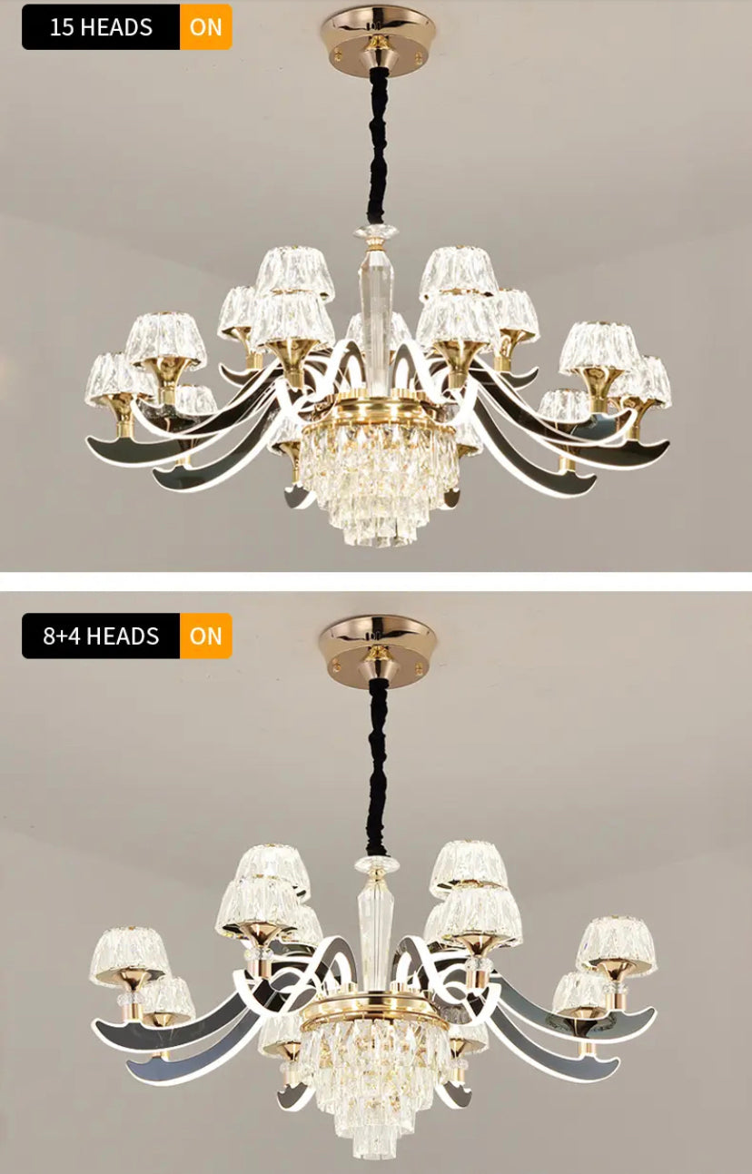 Unique Classic Design Crystal Chandelier Indoor Home, Hotel Living Room Gold K9 Crystal Lustre