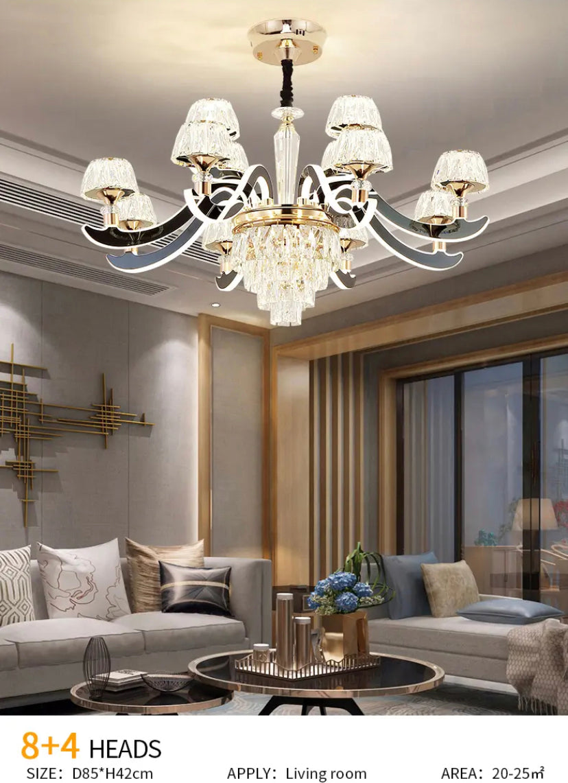 Unique Classic Design Crystal Chandelier Indoor Home, Hotel Living Room Gold K9 Crystal Lustre