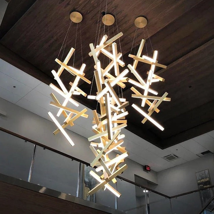 Modern Design Dining Room Staircase Decoration Chandelier Art Chaos Piano Keys Genesis Pendant Lights