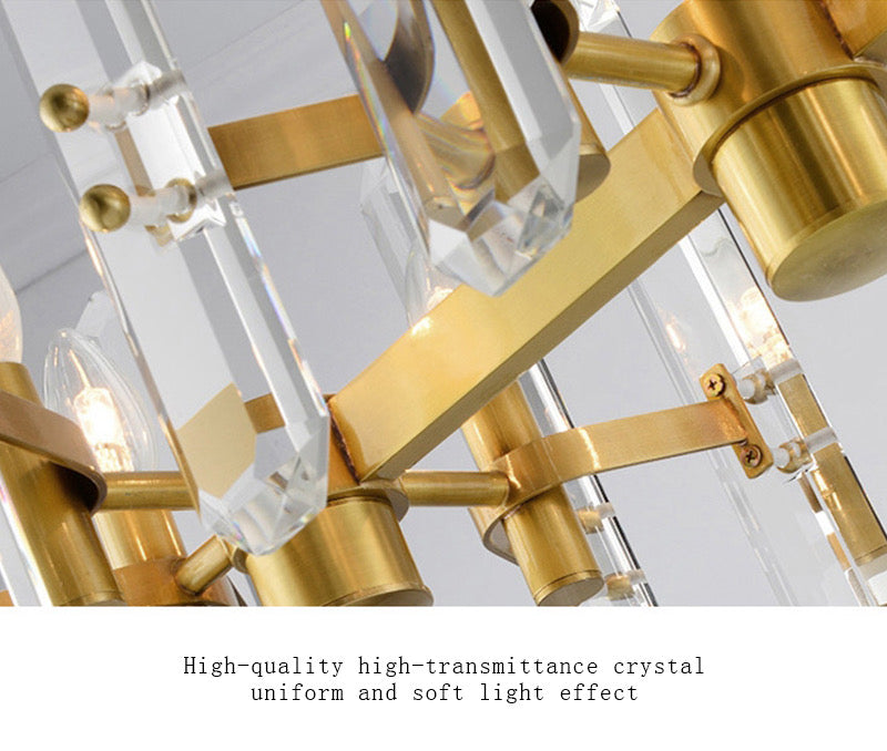 Luxury Modern Gold Crystal Chandelier Indoor Living Room, Dining Room, Bedroom Hanging Pendant Lighting