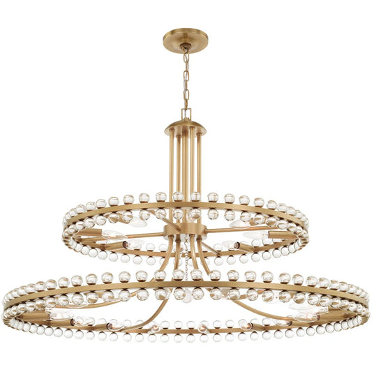 Modern Chandelier Indoor Staircase, Living Room, Dining Room Brass Round Crystal Pendant Lighting