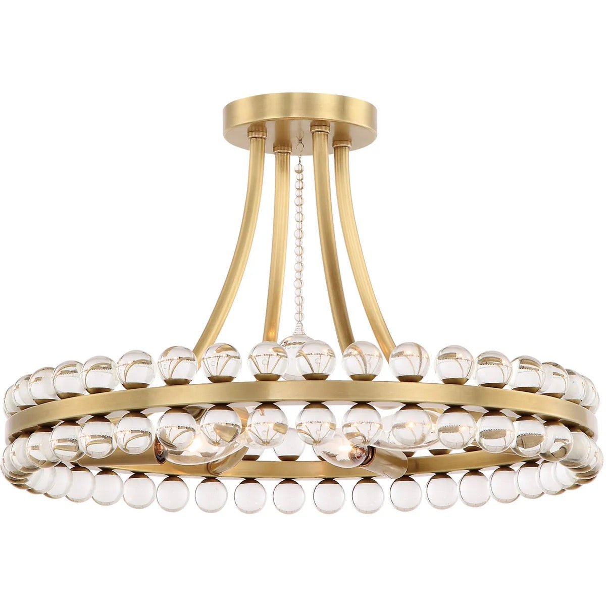 Modern Chandelier Indoor Staircase, Living Room, Dining Room Brass Round Crystal Pendant Lighting