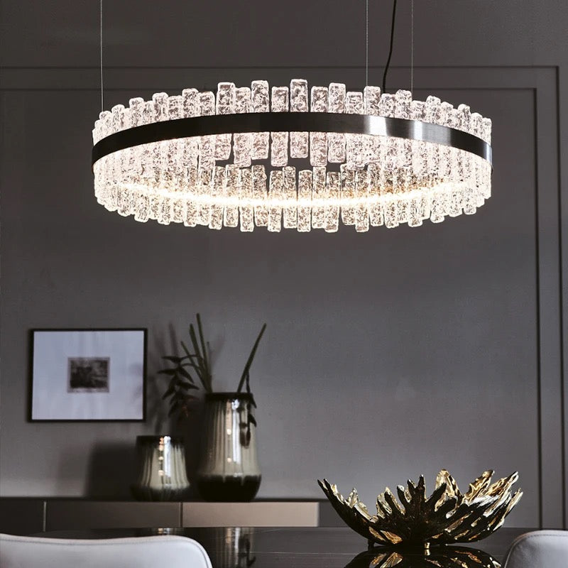 Modern Crystal Chandelier Home Living Room, Dining Room LED Lighting Gold Black Chandelier