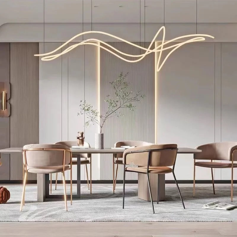 Modern Dining Table Pendant Light Home, Hotel, Club, Studio Interior High Bay Linear Led Chandelier