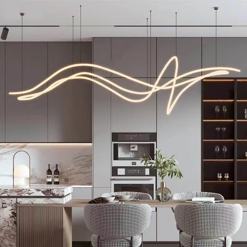 Modern Dining Table Pendant Light Home, Hotel, Club, Studio Interior High Bay Linear Led Chandelier