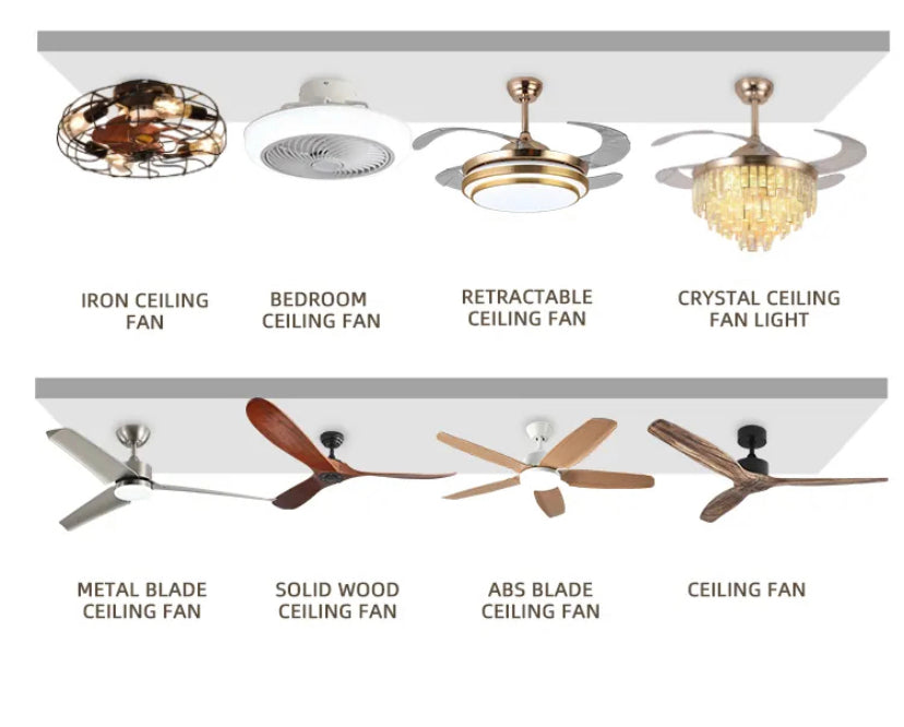 Indoor Outdoor Ceiling Fan Modern 52'' Living Room, Bedroom Remote Control Led Ceiling Fans Light