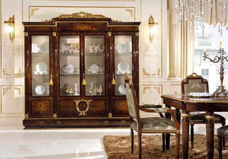 Dining Room Furniture Set English Baroque Design Luxury Solid Wood Dining Room Set