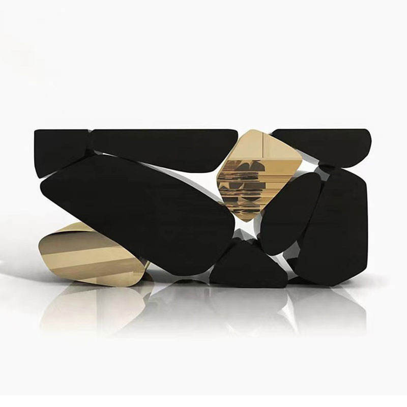 Luxury Italian Marble & Metal Console Table - Adjustable Rectangular Hallway Table