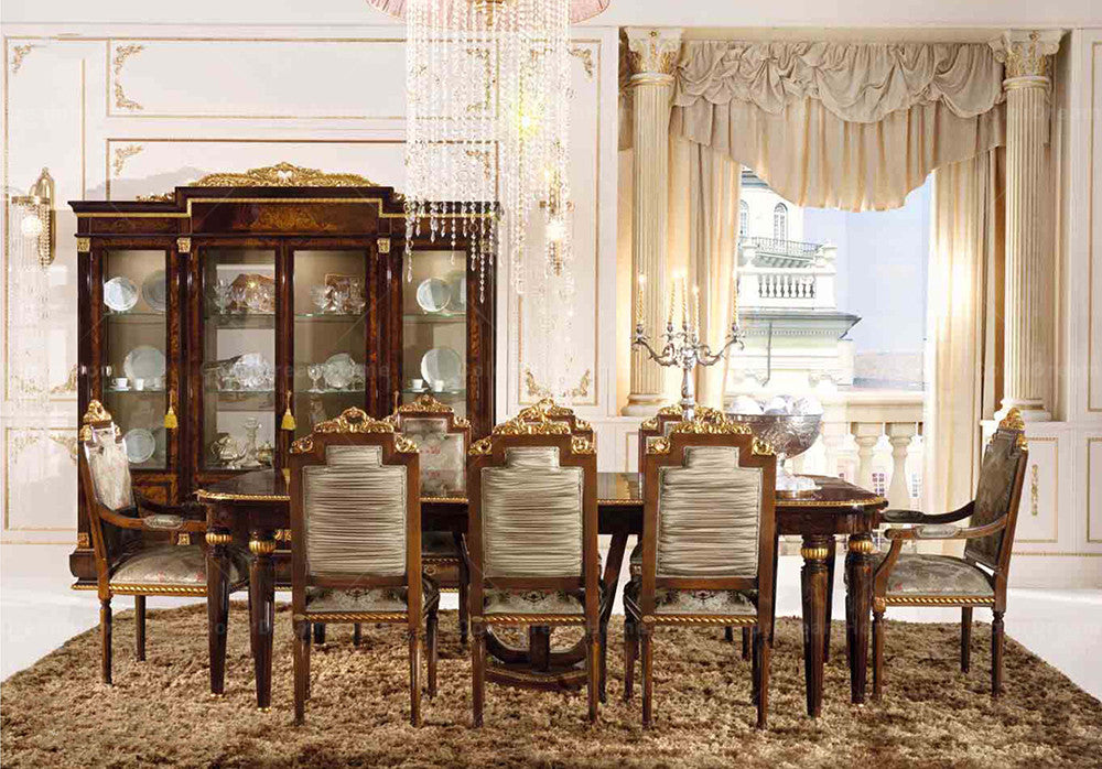 Dining Room Furniture Set English Baroque Design Luxury Solid Wood Dining Room Set