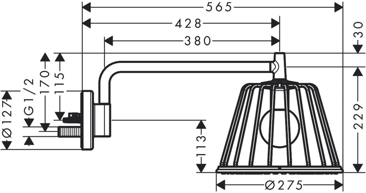 Shower Head Filter Duschsystem Axor Dusche Nendo  2751Jet mit Brausearm Shower System