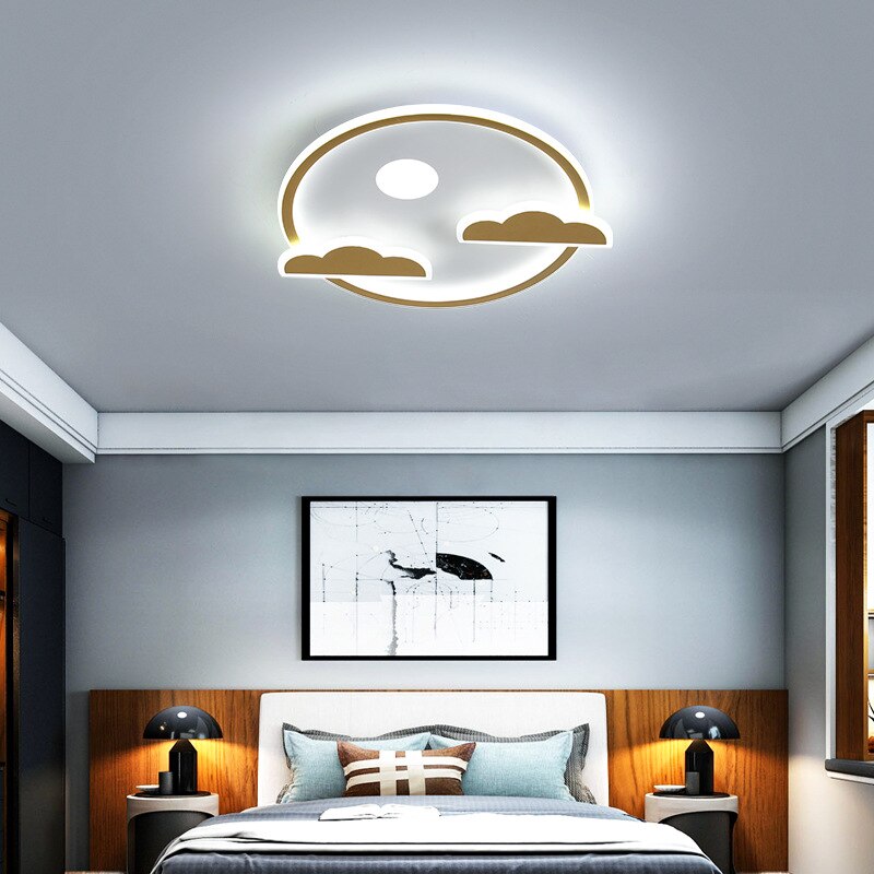 Children's Room Lighting Cloud Led Lighting Hall Nordic Indoor Gold Round Ceiling Lights