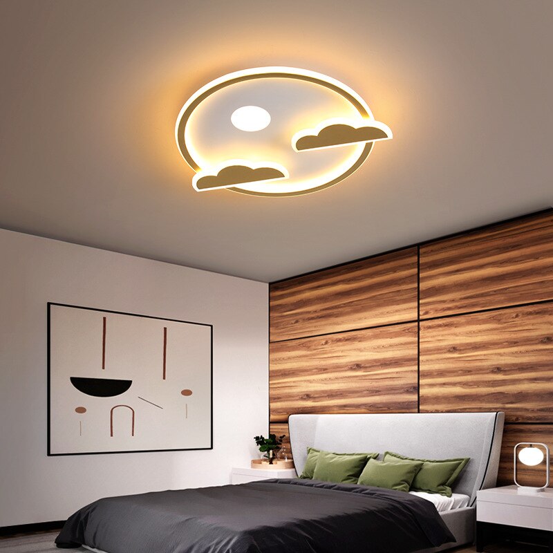 Children's Room Lighting Cloud Led Lighting Hall Nordic Indoor Gold Round Ceiling Lights