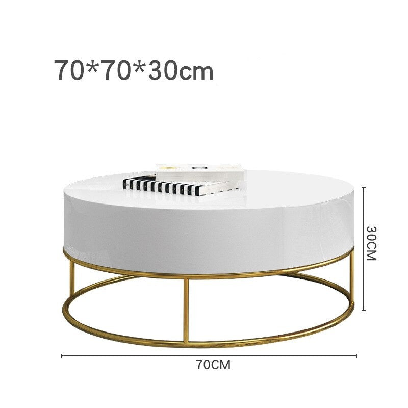 Coffee Table Nordic Solid Wood Couchtisch Luxury Wrought Iron Round Tisch Small Drawer Tables