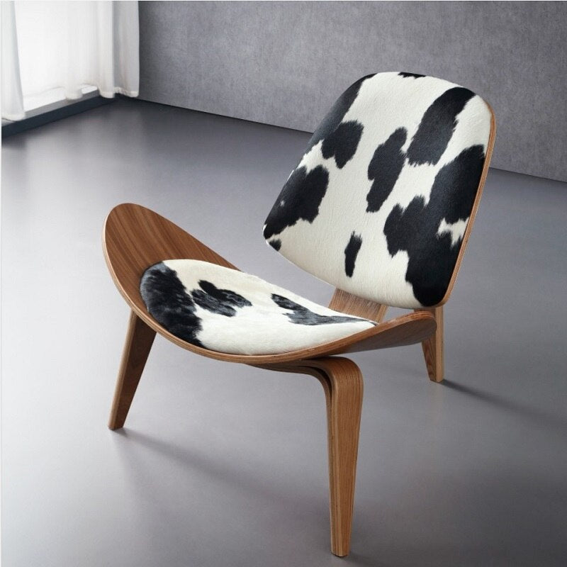 Panton Chairs Wooden Leather Upholstered Shell Shape Lounge Luxury Panton Chair