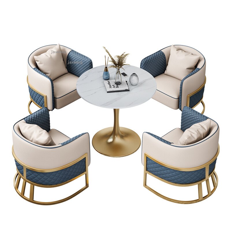 Sofa Sets Nordic Living Room Hotel Lobby Leisure Table Sets 