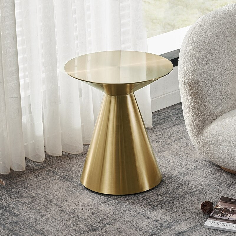 Round Table Nordic Style Metal Tea Couchtisch Living Room Shining Gold Corner Side Table