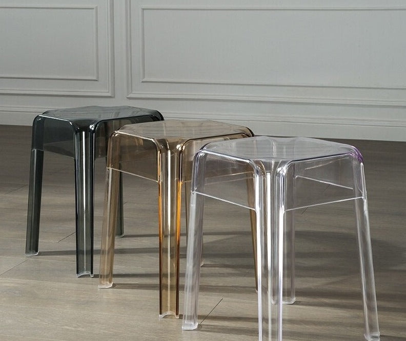 Ghost Chairs Nordic Bar Stools Square Creative Transparent Chair Crystal Acrylic Stool