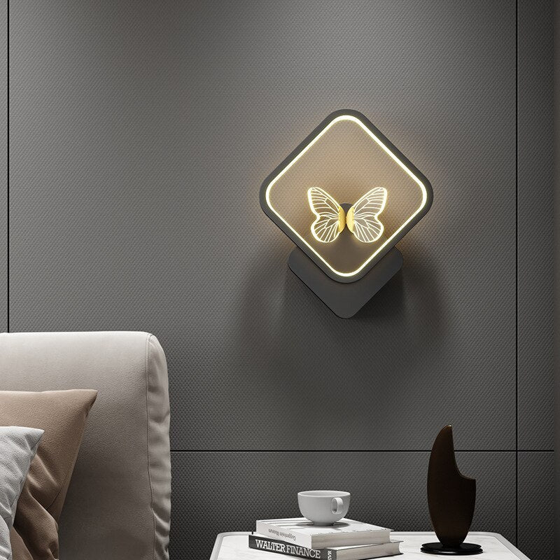 Wall Lamps Modern LED Sconce Butterfly Aisle Gold Bedside Corridor Wall Lights