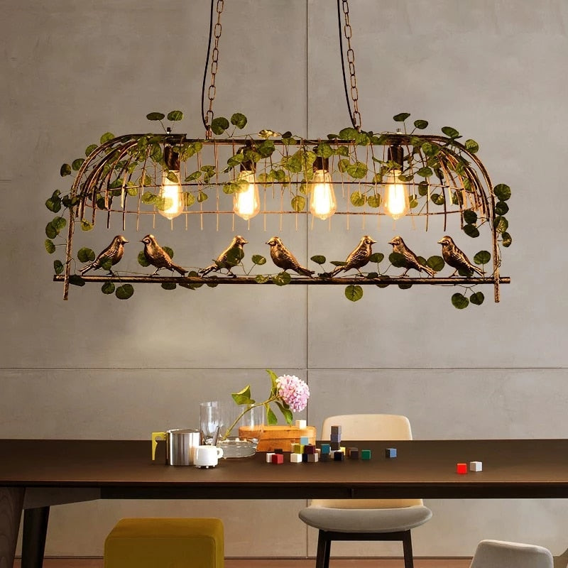 Pendant Light Vintage Bird Cage Lights Garland Hanging Garden Pendant Lights