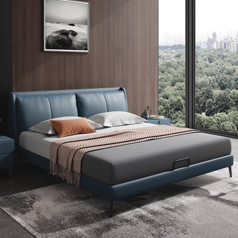 Master Bedroom Bed Italian Minimalist Leather Double Bed Luxury Nordic Soft Bed Sets