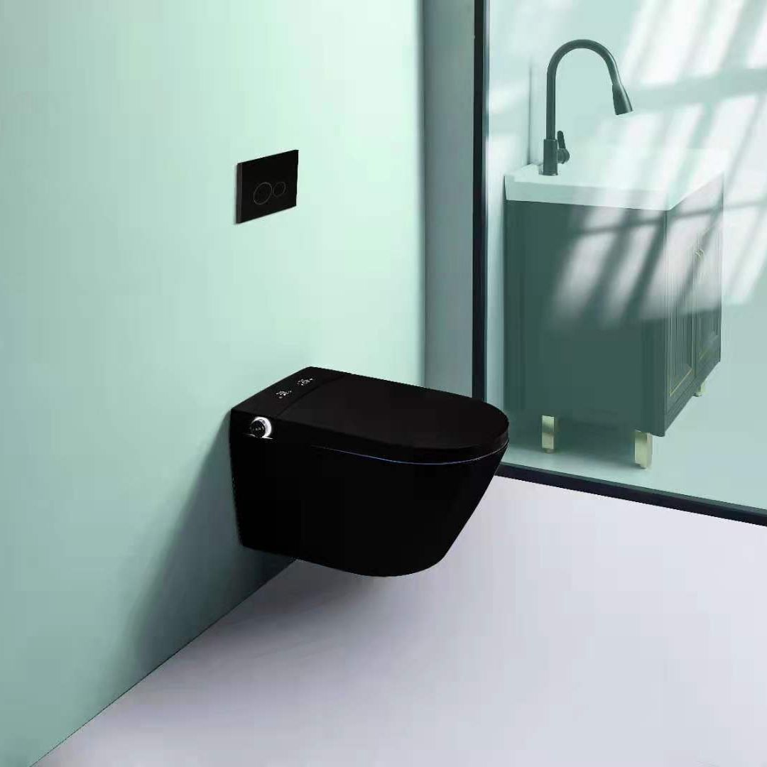 Bathroom Toilet P-trap Wall Hung Intelligent WC Elongated Remote Controlled Smart Bidet Toilette