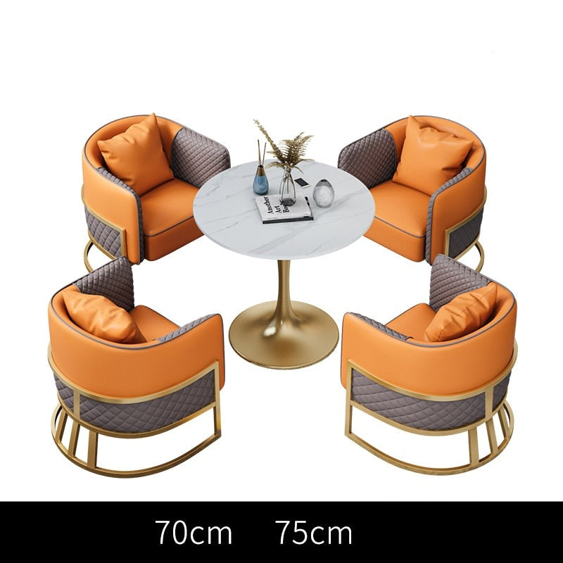 Kitchen & Dining Furniture Sets Nordic Leather Leisure Dining Table Sets