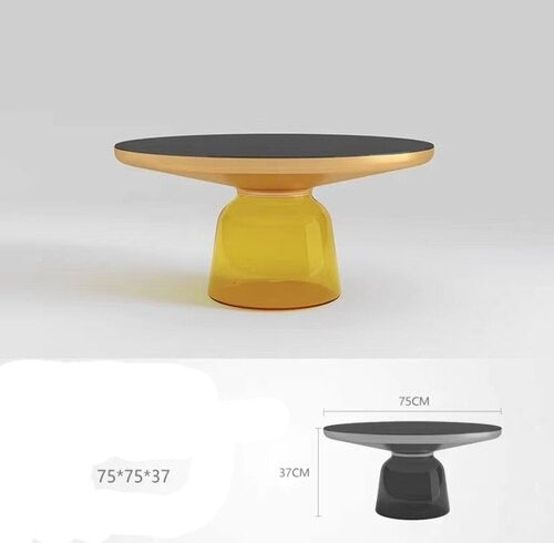 Glass Coffee Tables Living Room Furniture Glass Round Couchtisch Light Luxury Glass Table