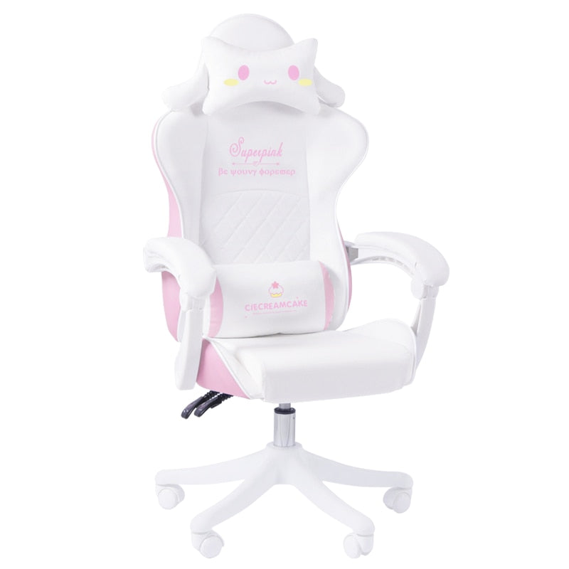 Gaming Chair Pink Liftable Swivel Computer Gaming Chairs