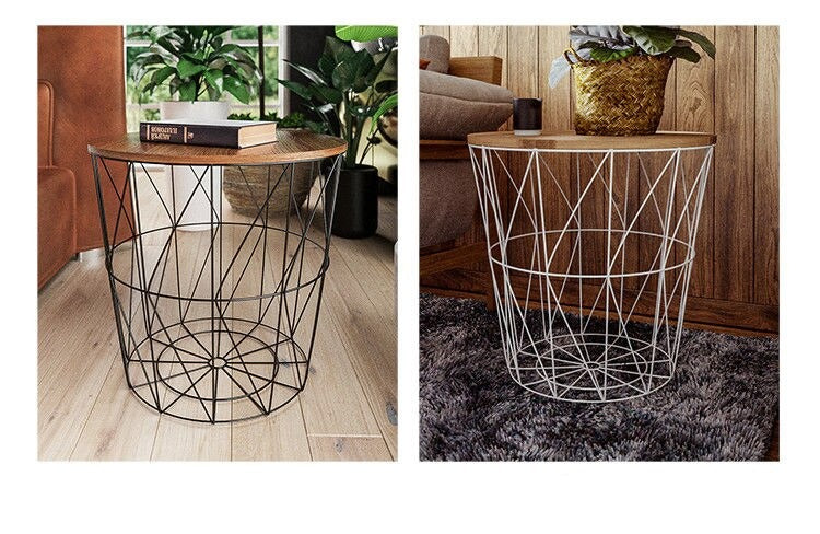 Coffee Table Retro Small Tisch Simple Home Multifunctional Couchtisch Storage Basket Tables