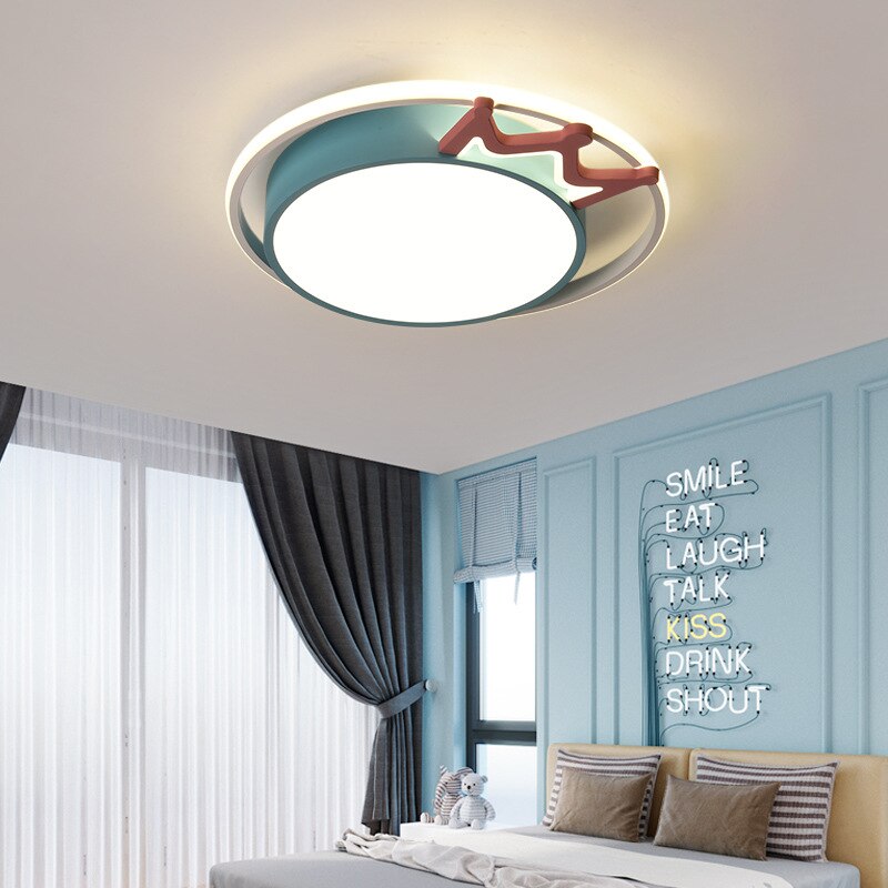 Childrens Room Lights Modern Led Fixture Warm Crown Ceiling Lights