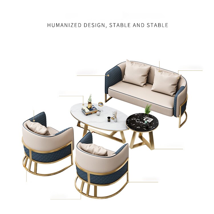 Sofa Sets Nordic Living Room Hotel Lobby Leisure Table Sets 