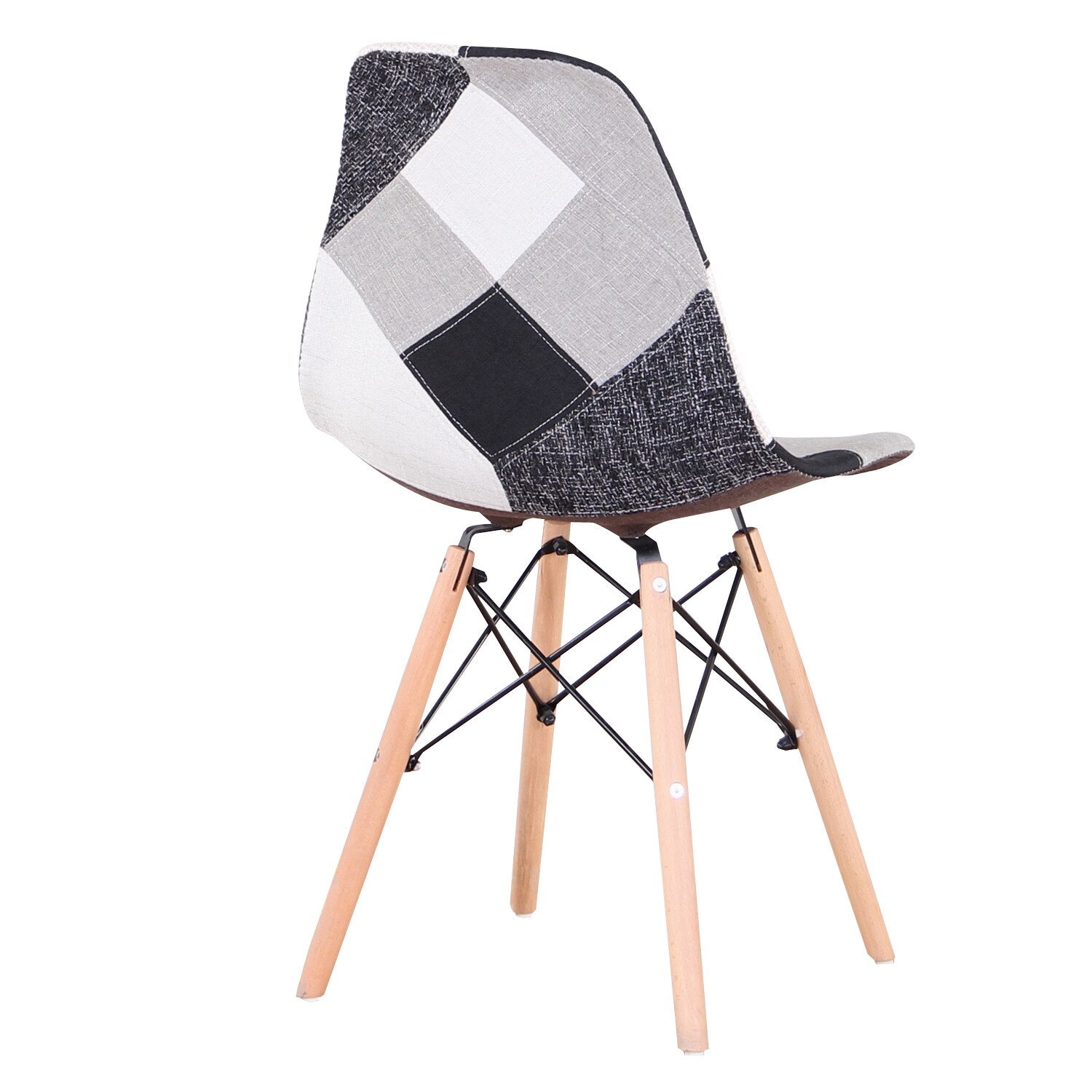 Dining Chairs Patchwork Fabric Nordic Round Esszimmerstühle Metal Bracket Chairs Sets