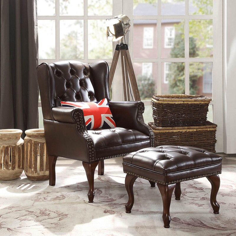 Chesterfield Chair Leather Home Furniture Tiger Chair Living Room High Back Armchair Chesterfield Chairs