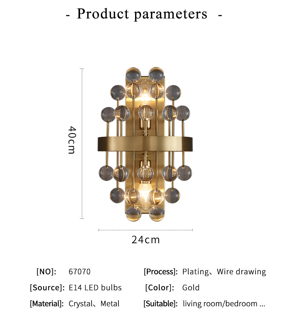 Wall Lamps Modern Gold Crystal Brushed Copper Wall Lights