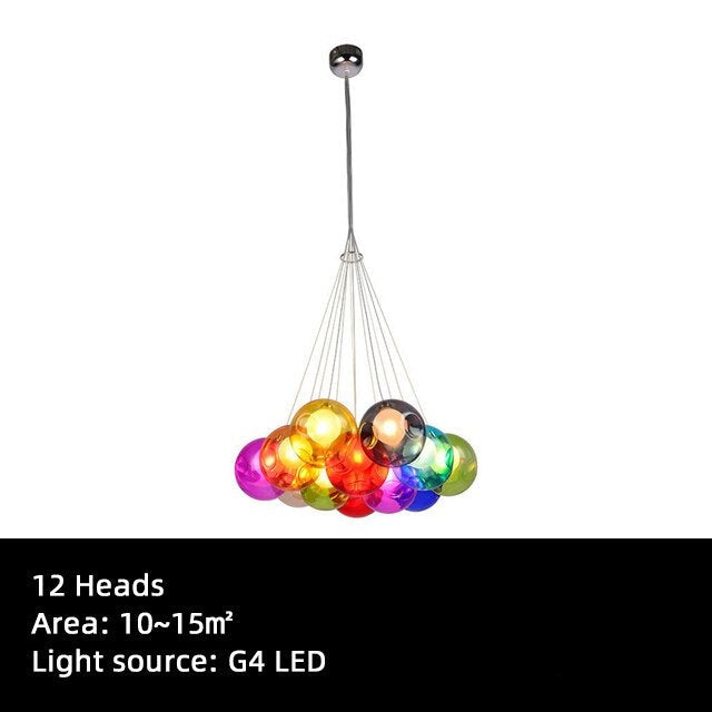 Children's Room Lighting Creative Glass Light Colorful Pendant Lamps Kids Room Hanging Lights