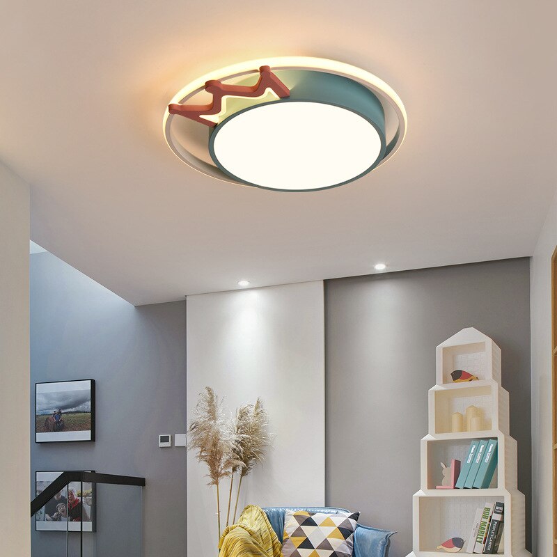 Childrens Room Lights Modern Led Fixture Warm Crown Ceiling Lights