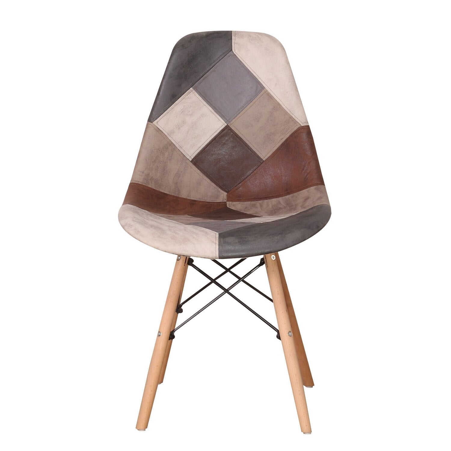 Dining Chairs Patchwork Fabric Nordic Round Esszimmerstühle Metal Bracket Chairs Sets