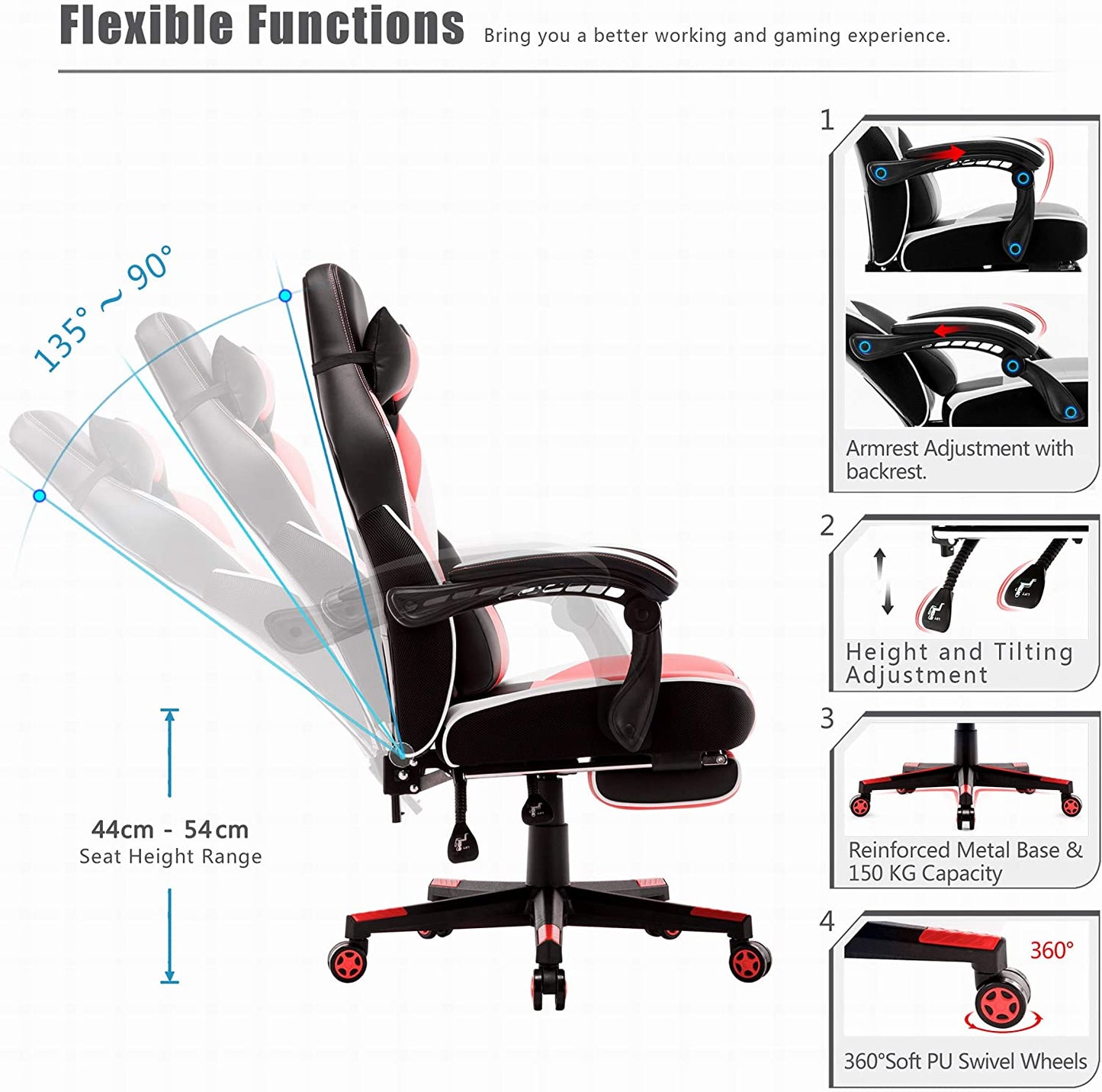 Game Chair Computer Gaming Chair With Ergonomic High Back Gamers Chairs