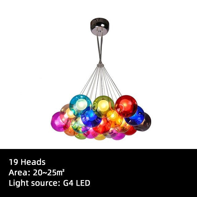 Children's Room Lighting Creative Glass Light Colorful Pendant Lamps Kids Room Hanging Lights