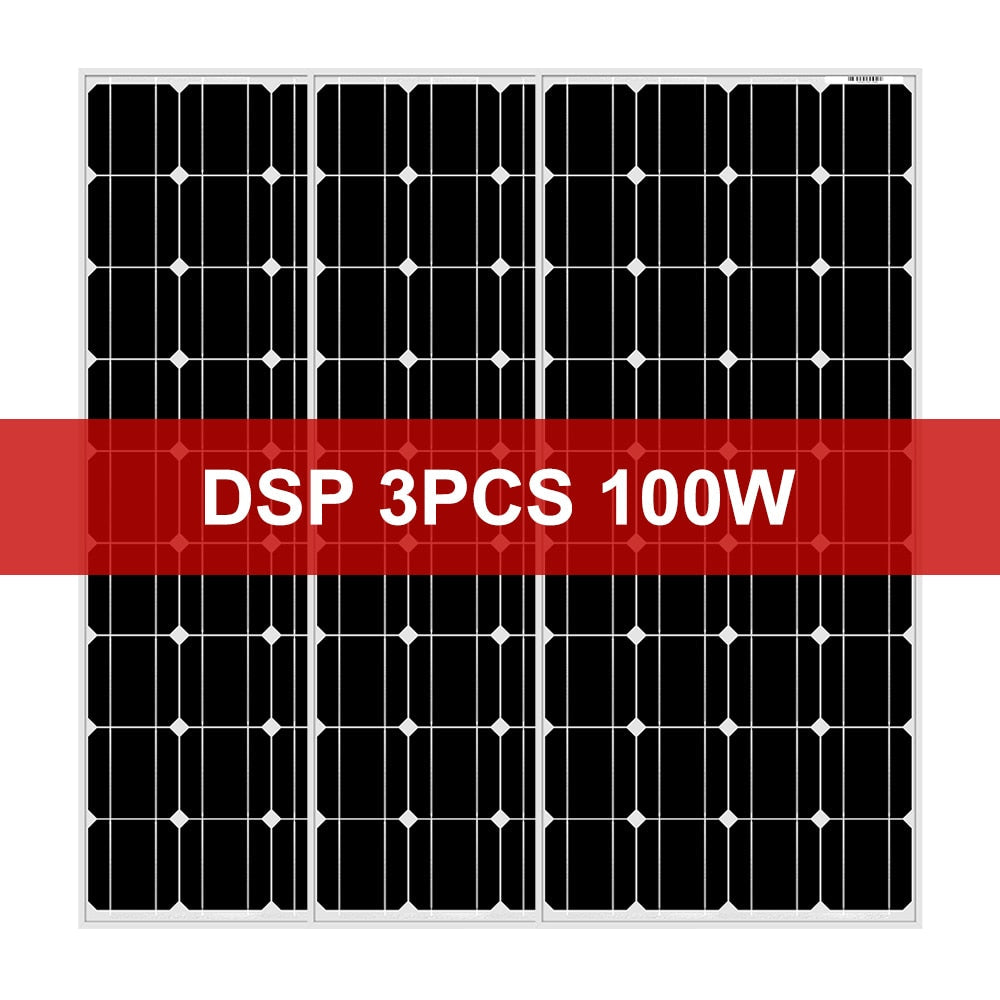 Solar Panel Waterproof Glass Solar Panels 100W -1400W 8V Monocrystalline Solar Board/RV Charge 12V